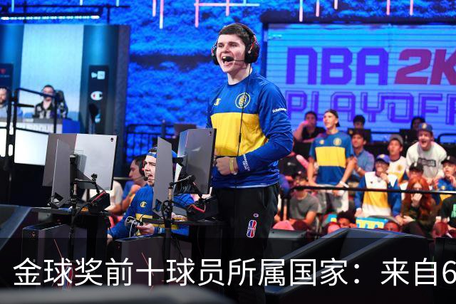 金球奖前十球员所属国家：来自6个国家，西班牙、法国各3人